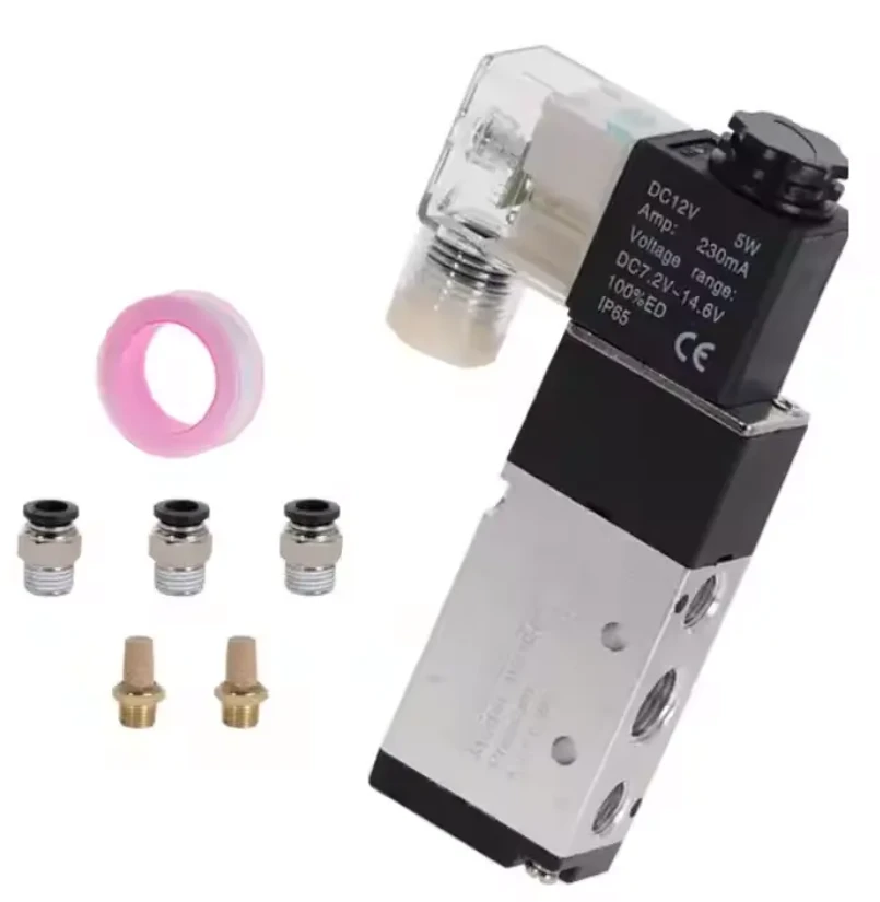 Pneumaatiline solenoidventiil 5 teed 2- positsiooni juhtimine Air 12V 24V